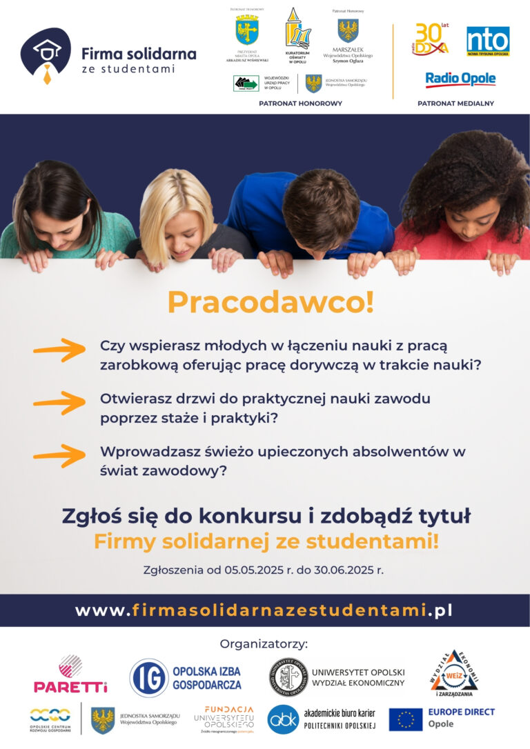 firma solidarna ze studentami plakat dla pracodawców